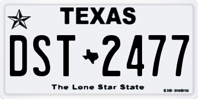 TX license plate DST2477