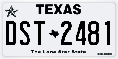 TX license plate DST2481