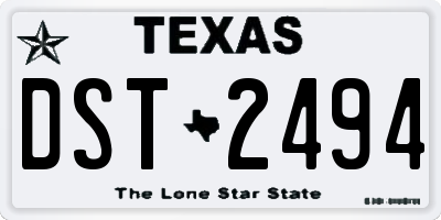 TX license plate DST2494