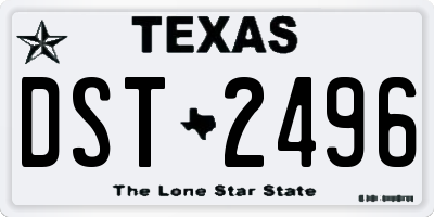 TX license plate DST2496