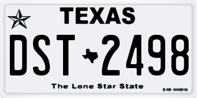 TX license plate DST2498