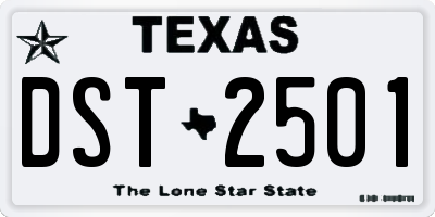 TX license plate DST2501