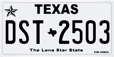 TX license plate DST2503
