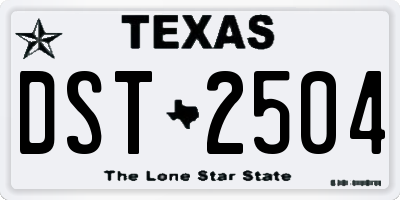 TX license plate DST2504