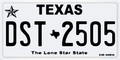 TX license plate DST2505