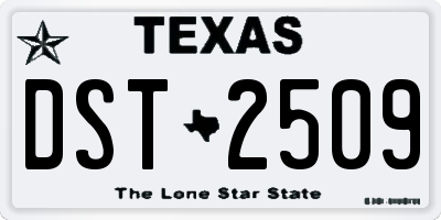 TX license plate DST2509