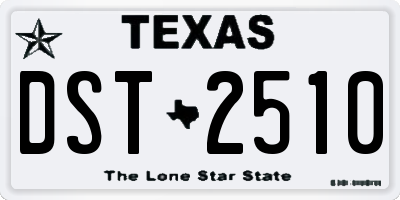 TX license plate DST2510