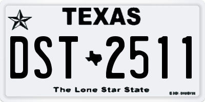 TX license plate DST2511