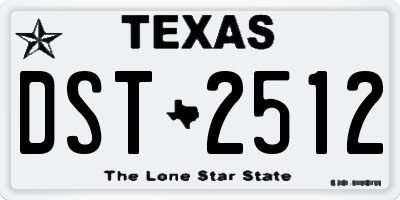 TX license plate DST2512