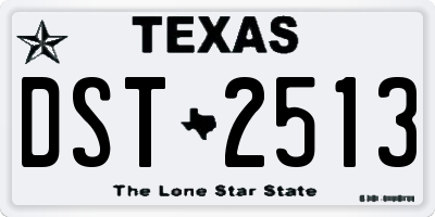 TX license plate DST2513