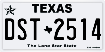TX license plate DST2514