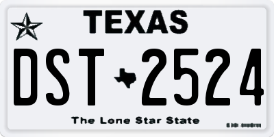 TX license plate DST2524