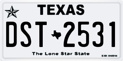 TX license plate DST2531