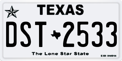 TX license plate DST2533