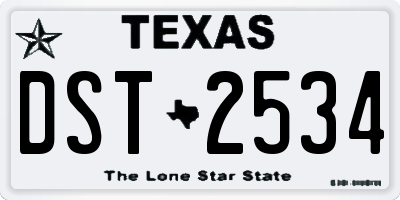 TX license plate DST2534