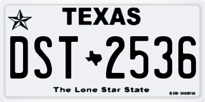 TX license plate DST2536