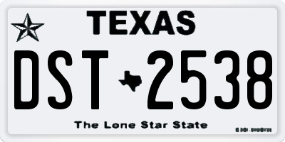 TX license plate DST2538