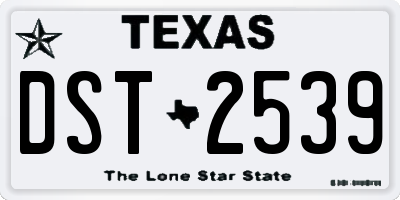 TX license plate DST2539