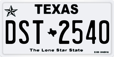 TX license plate DST2540