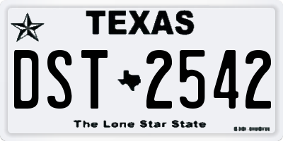 TX license plate DST2542