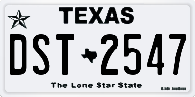 TX license plate DST2547