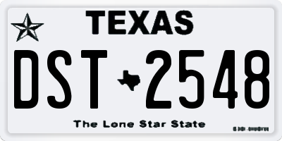 TX license plate DST2548