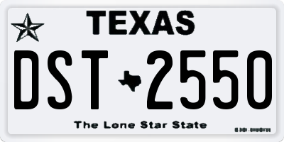 TX license plate DST2550