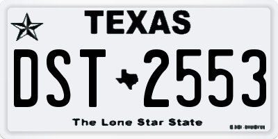 TX license plate DST2553