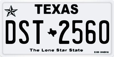TX license plate DST2560