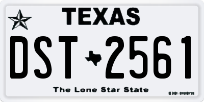 TX license plate DST2561