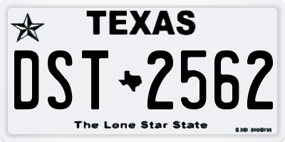 TX license plate DST2562