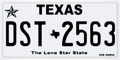 TX license plate DST2563