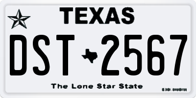 TX license plate DST2567