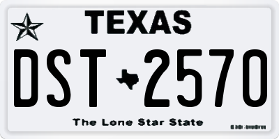 TX license plate DST2570