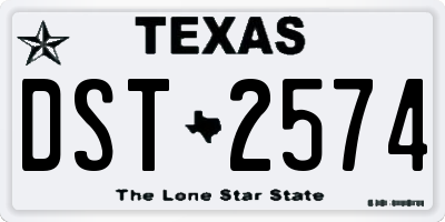 TX license plate DST2574