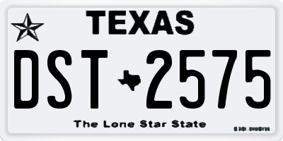 TX license plate DST2575