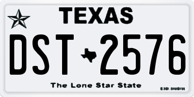 TX license plate DST2576