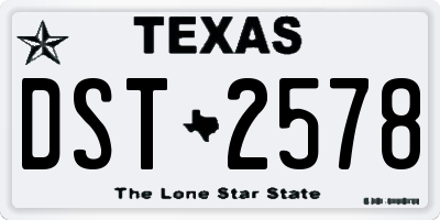 TX license plate DST2578