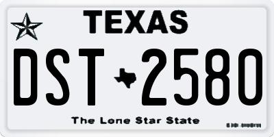 TX license plate DST2580