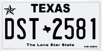 TX license plate DST2581