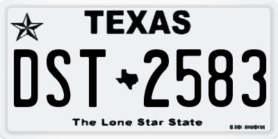 TX license plate DST2583