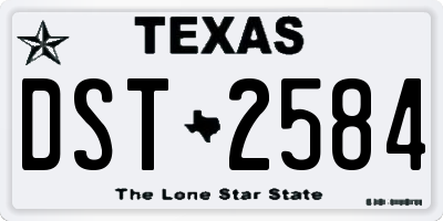 TX license plate DST2584