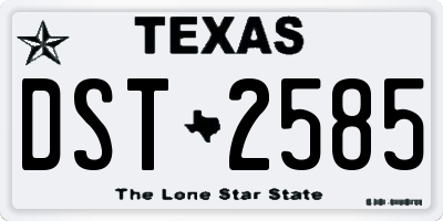 TX license plate DST2585
