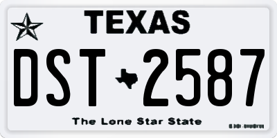 TX license plate DST2587
