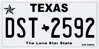 TX license plate DST2592