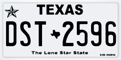TX license plate DST2596