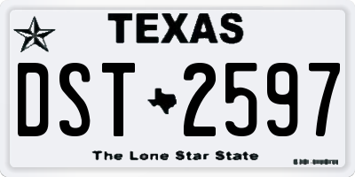 TX license plate DST2597