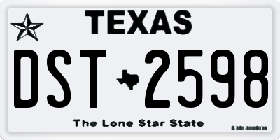 TX license plate DST2598