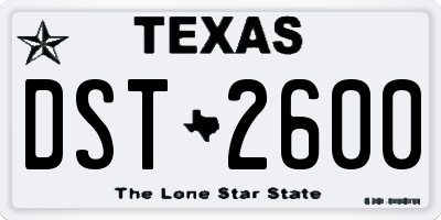 TX license plate DST2600