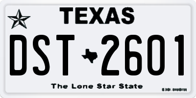 TX license plate DST2601
